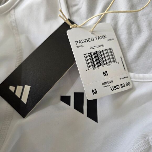 Adidas Padded Tank Men's Medium M White Black Basketball Football Protective Top - Picture 3 of 6
